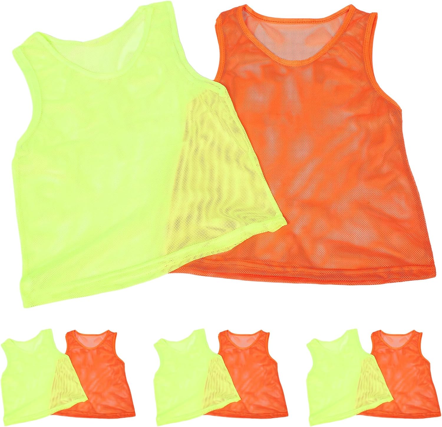 12pcs Sports Vests Pinnies for Soccer Basketball Training Reusable Lightweight Mesh Team Practice Shirts Youth Portable Scrimmage Jerseys