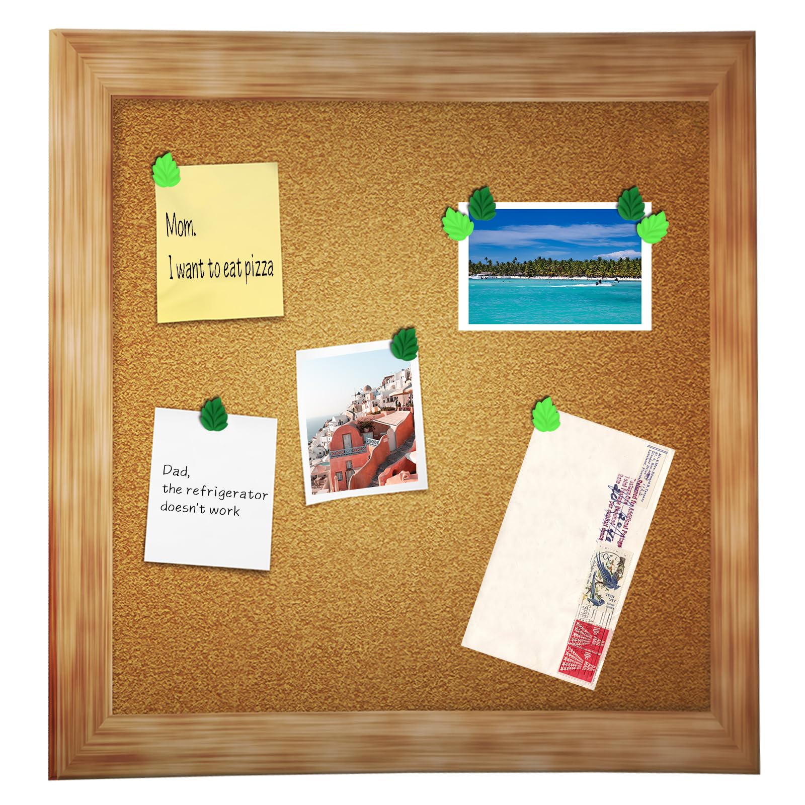 50 Pcs Leaf Push Pins Decorative Thumb Tacks in Green Cute Office Decor for Cork Board Bulletin Board, Photos Wall Maps and Other Offices Schools Supplies Christmas Decoration: Leaf, 50 Pcs