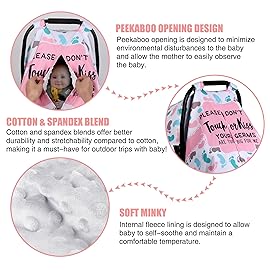Metplus 2 in 1 Writing Style Baby Car Seat Cover, Car Seat Canopy for Babies, Mom Multiuse Nursing Cover, Minky Baby Carrier Covers, Newborn Boy Girl, Peekaboo Opening
