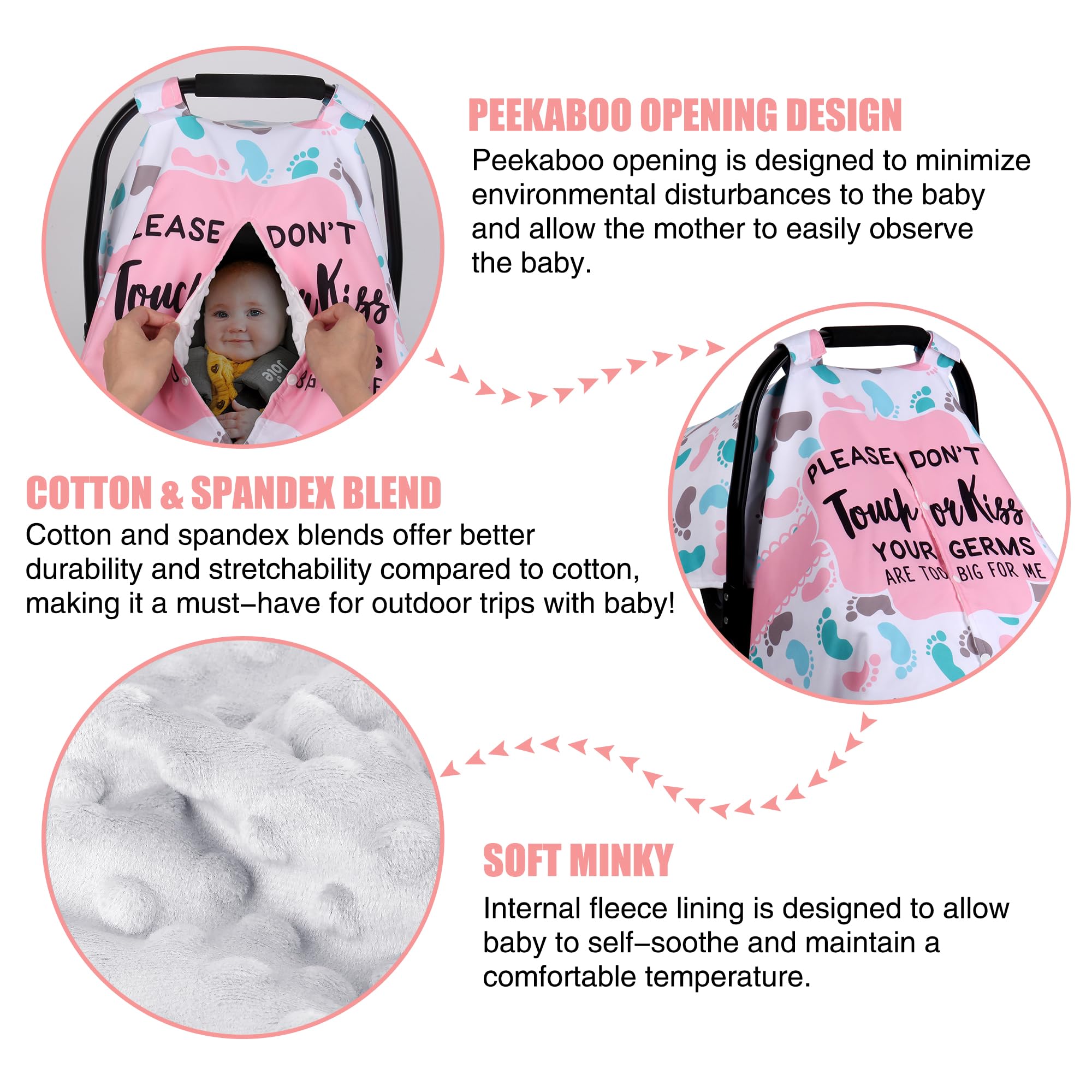 Metplus Funda de asiento de coche 2 en 1 estilo de escritura, toldo de asiento de coche para bebés, funda de lactancia multiusos para mamá, fundas para portabebés Minky, para recién nacido, apertura