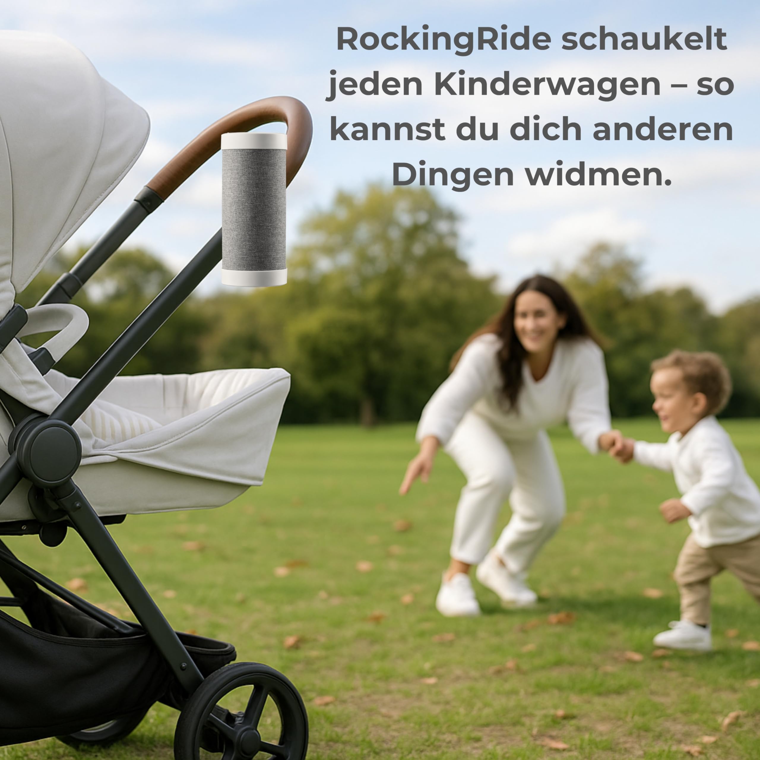 Elektrischer Kinderwagen Schaukler – Einschlafhilfe für Babys, Automatischer Baby Rocker für Kinderwagen & Buggy, 3 Stufen, Leise, 30 Std Akku, USB-C, LED – RockingRide PRO