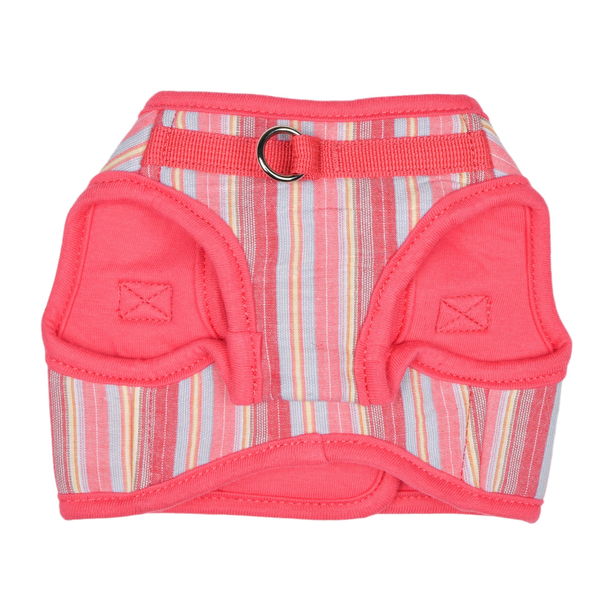 Puppia Theros - Arnés B de chaleco para perro, arnés de moda con patrón de rayas para primavera y verano, para perros pequeños y medianos, rosa, mediano
