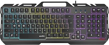 Speedlink ORIOS Metal Gaming Keyboard with RGB LED Lighting, Anti-Ghosting, 12 Multifunctional Keys for PC, Black