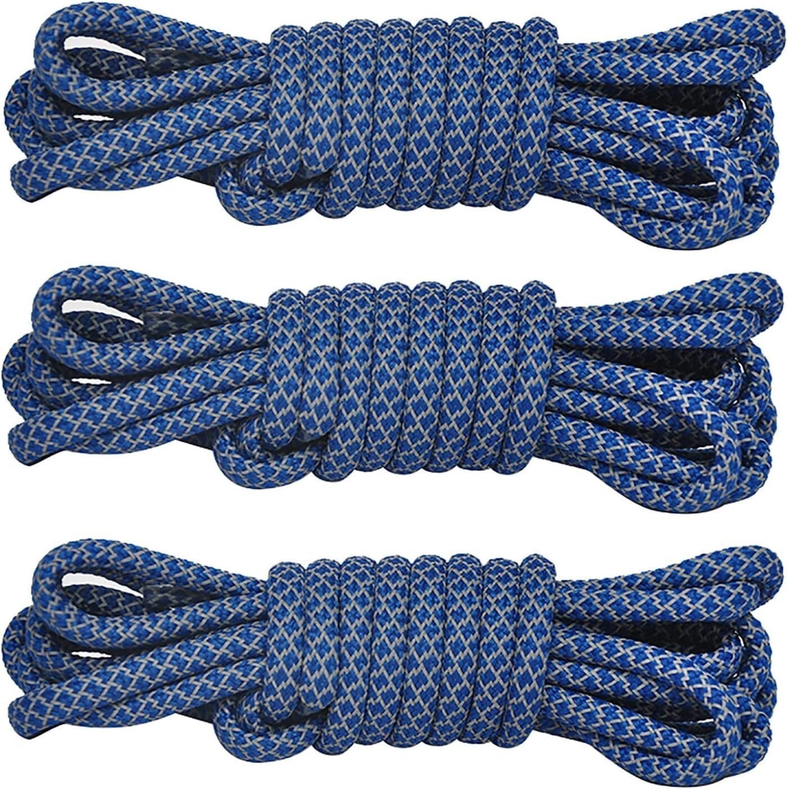 Schnürsenkel,Starke Schnürsenkel,Schnürsenkel.Runde Reflektierende Schnürsenkel for Sportschuhe,3 Paar(Blue,180cm)