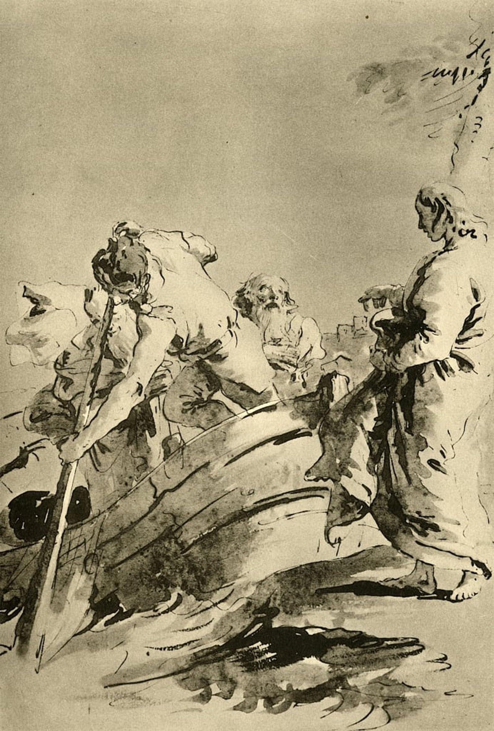 ARTXLXXBN Famous Painting Canvas Artwork Graffiti Print the Call to Peter by Battista Tiepolo Portrait Canvas Image for Home Decor 60x90cm