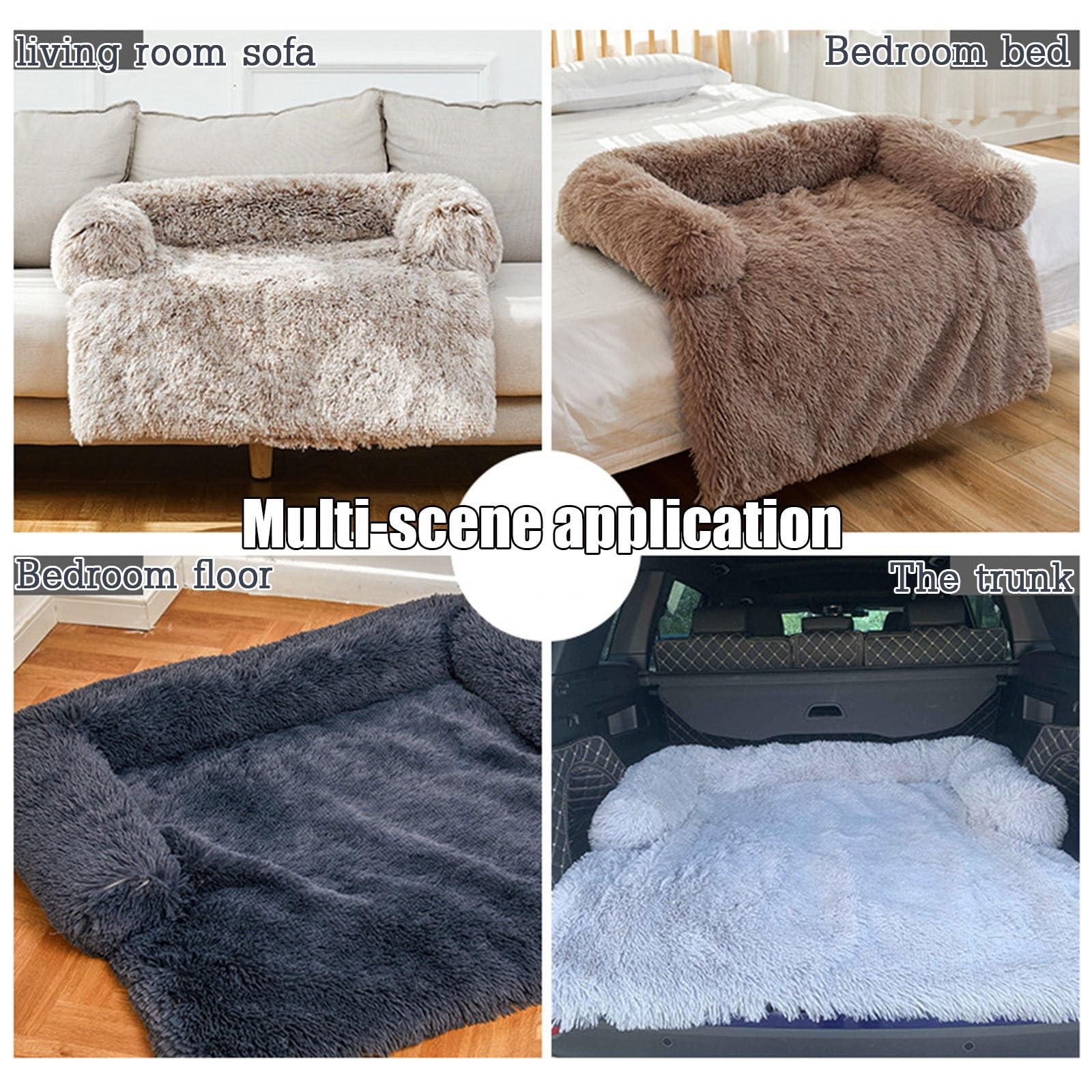 legowisko dla psa, Ortopedyczna, miękka, pluszowa poduszka uspokajająca dla psa, dużych i średnich psów, zmywalna, zdejmowana(Dark Gray,XL)