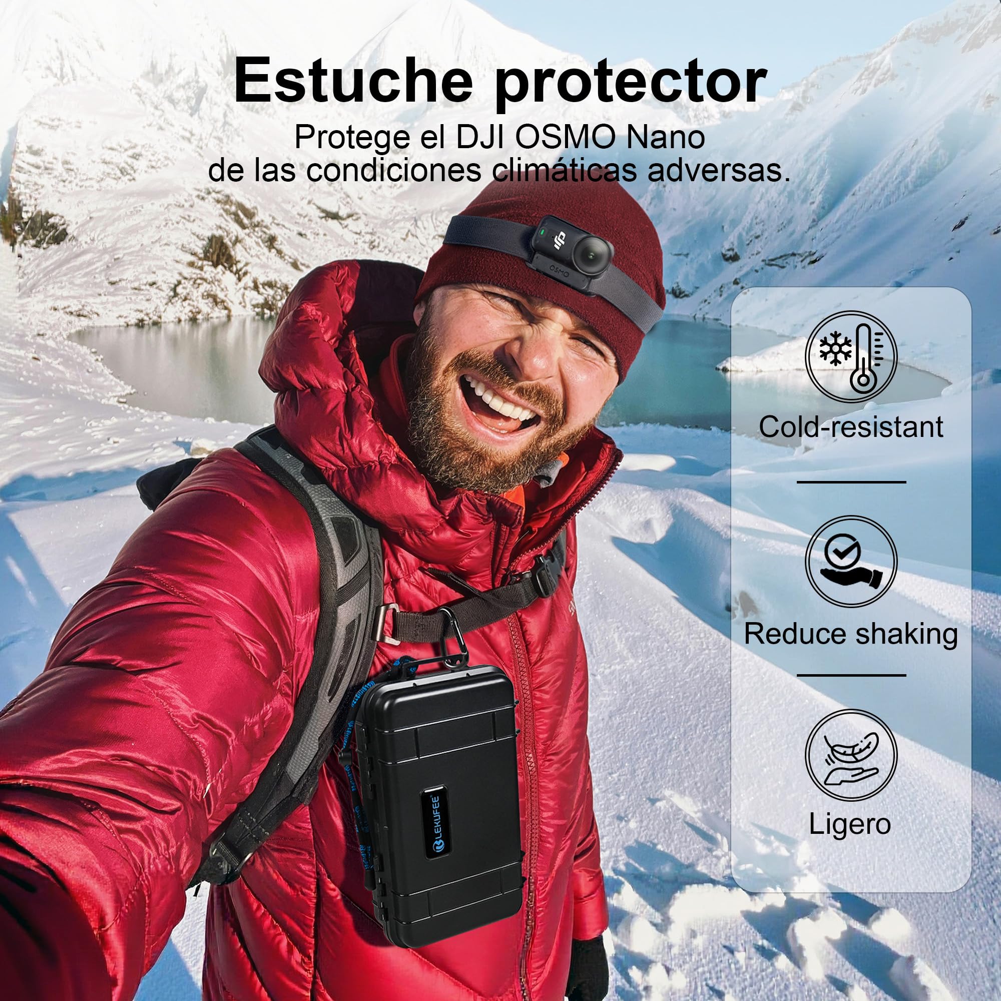 LEKUFEE Estuche Rígido de Viaje Impermeable para dji Pack estándar Osmo Nano y Accesorios (Solo Bolsa y Estuche)