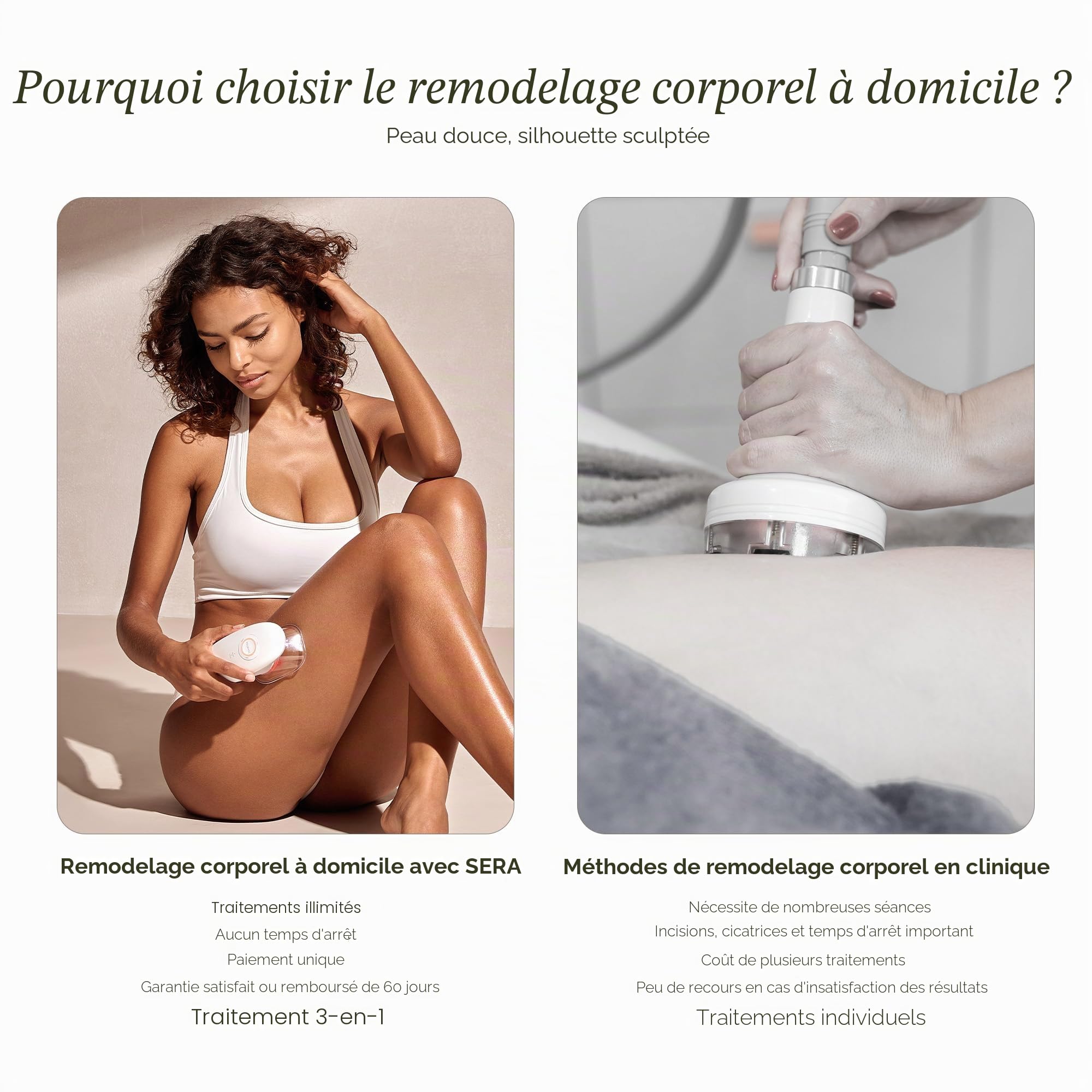SERA Vacuum Body Contour par Project E Beauty | EMS | Thérapie par lumière LED | Tonifie et raffermit | Sculpte et sculpte | Améliore la circulation et le drainage |