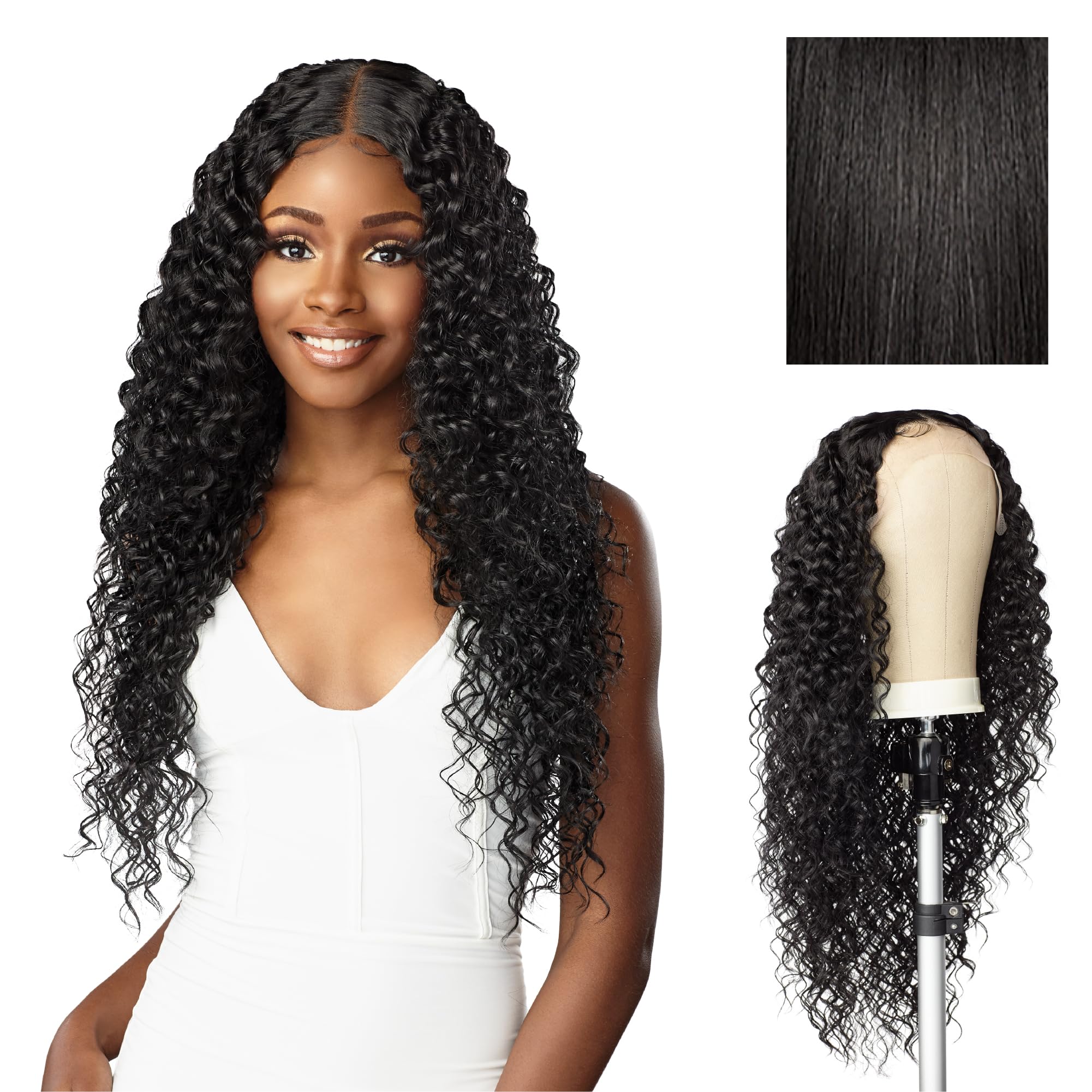 Sensationnel Human Hair Blend HD Lace Front Wig Butta Lace Bohemian 28" (1B)