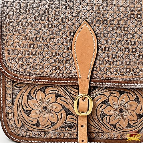 Vista 15 de HILASON Western Horse - Bolsa de sillín de cuero resistente y tradicional Bolsa de sillín Bolsa de sillín de caballo Bolsa de sillín