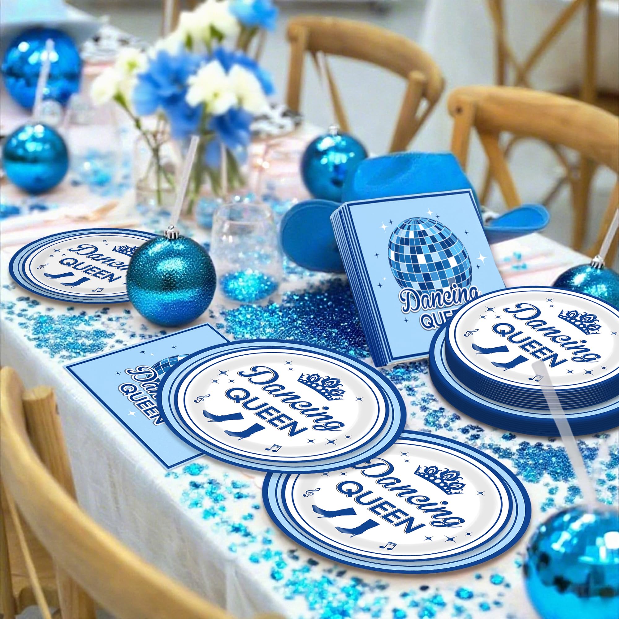 Roaring Good Time Platos y servilletas Dancing Queen para decoración de fiesta de discoteca Mamma Mia para cumpleaños, boda, despedida de soltera