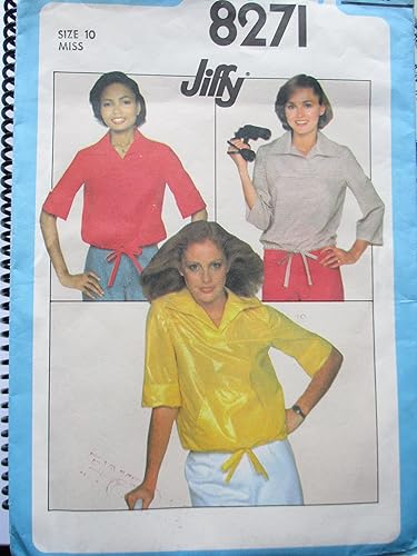 Miniatura 1 de Patrón de costura vintage tamaño 10 señoritas Jiffy Pullover Top SJ8271