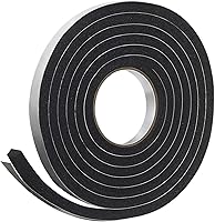 Frost King R734H Black Sponge Rubber Foam Tape 3/4" x 7/16" x 10 ft - Self-Stick Weatherstripping for Doors, Windows, Appliances & Auto