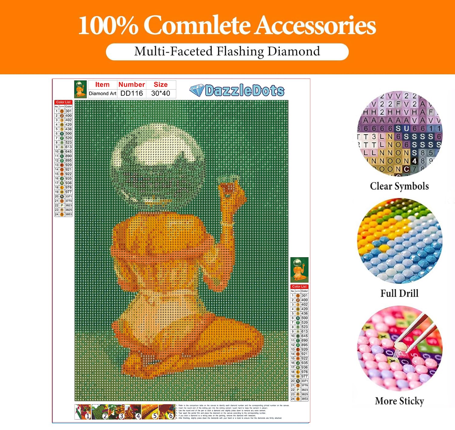 DAZZLEDOTS Diamant-Kunst-Kits für Erwachsene, Discokugel-Diamant-Malerei-Set für Anfänger, DIY, 5D-Vollbohrer, Diamant-Punkte, Basteln für Zuhause, Wanddekoration, Geschenke, 30,5 x 40,6 cm