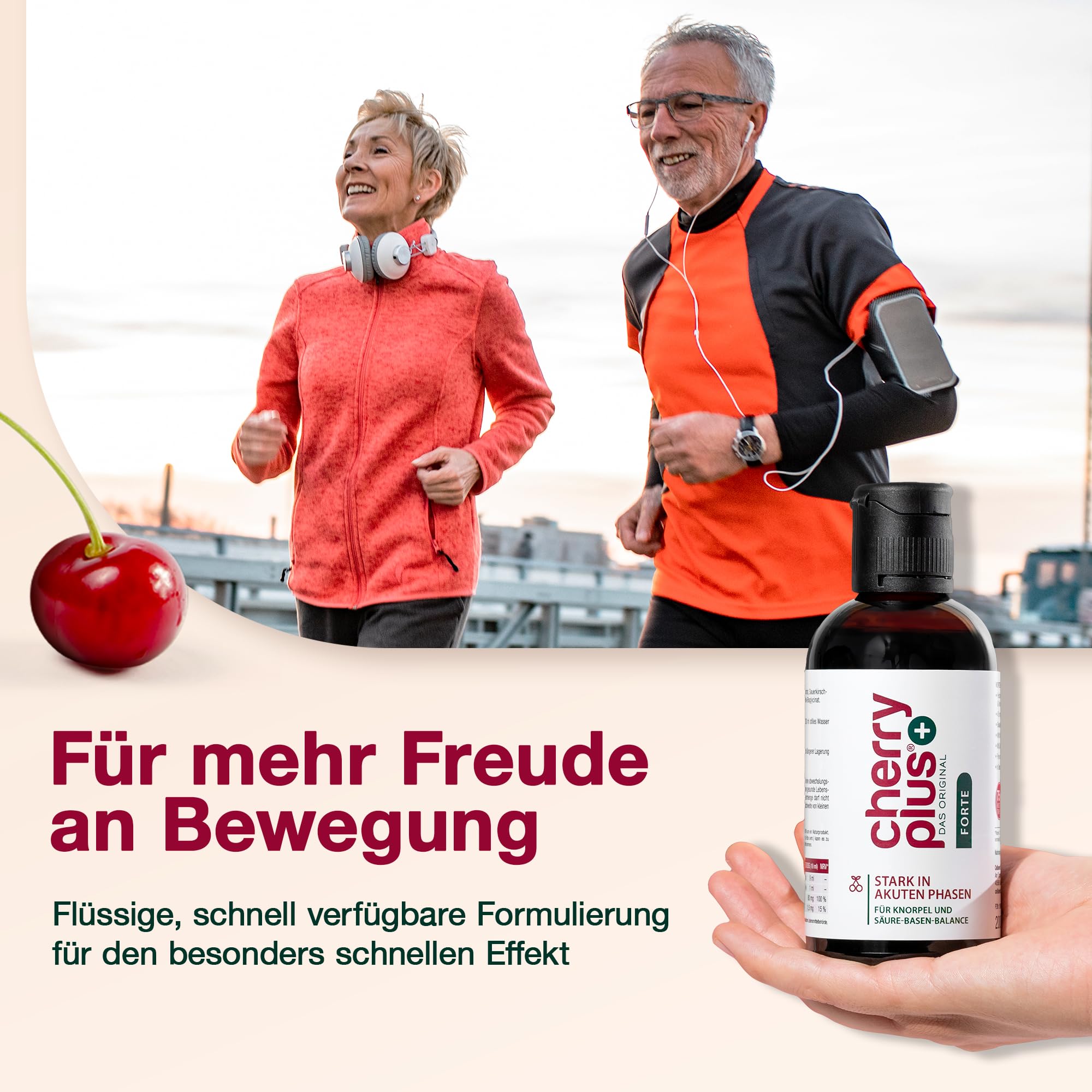 Montmorency Sauerkirschsaft Konzentrat + Sauerkirsch Extrakt - mit Vitamin C für Knochen & Zink für das Immunsystem - Montmorency Sauerkirsche für den Akutfall - Cherry PLUS Forte - 200 ml