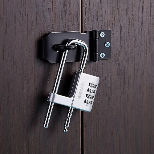 Miniatura 8 de Candado, cerradura de combinación, candado de combinación de 4 dígitos, 2-12" (64 mm) de cuerpo ancho. El grillete largo retráctil de acero