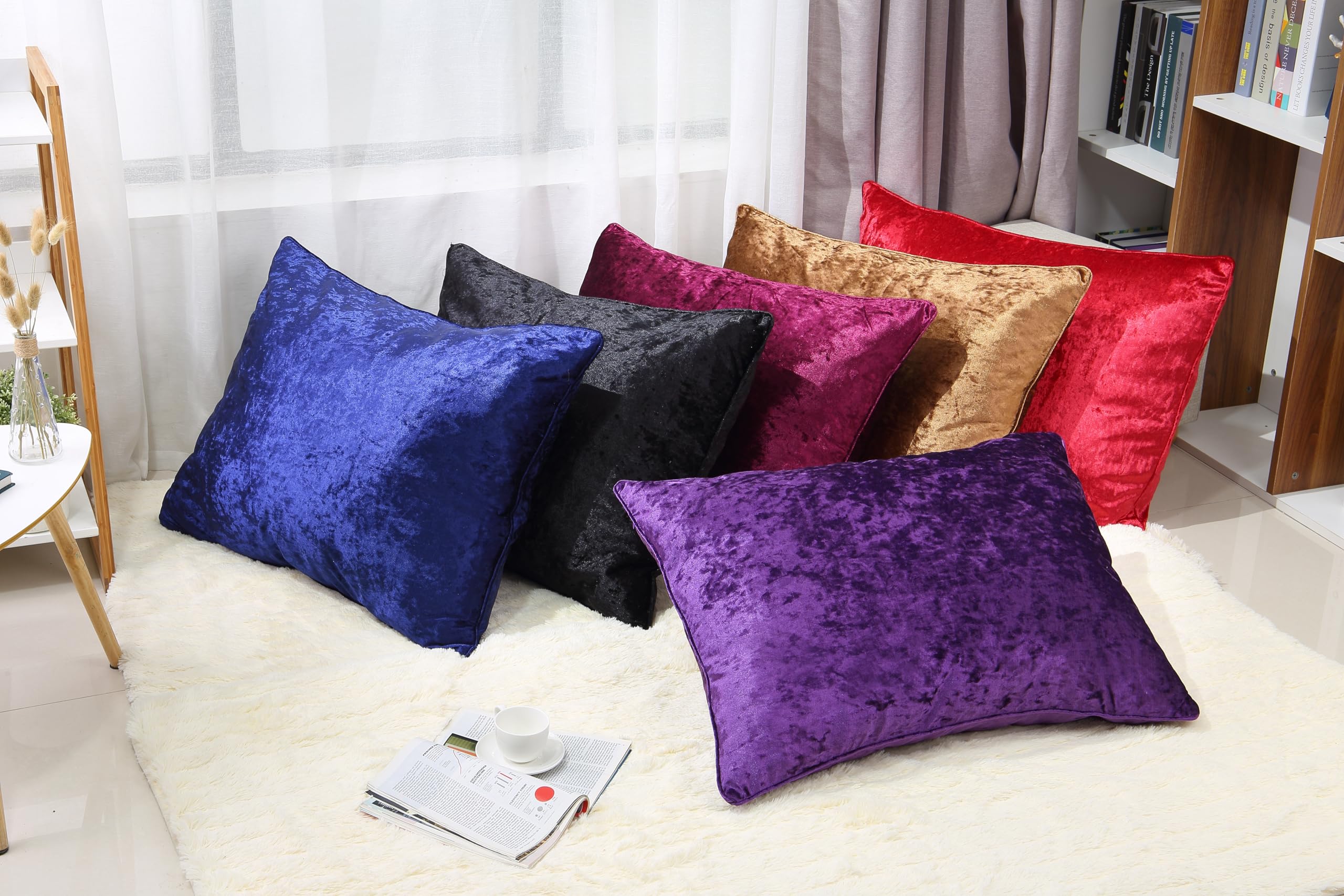 2 Cuscini per divano color velluto a coste, Cuscini decorativi per divano, 45x45 cm, Beige | Leroy Merlin