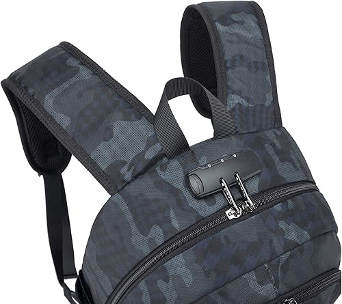 Miniatura 4 de Tzowla, mochila para computadora portátil de negocios resistente al agua, antirrobo, con puerto de carga USB y bloqueo de 15,6 pulgadas para mujeres