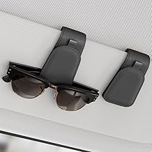 Sotfamily Sunglass Holder for Car Visor, Suede Cloth Magnetic Sunglass Organizer for Car Accessories, 2 Packs, Black