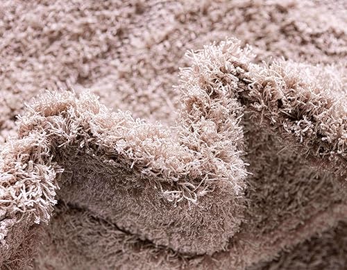 Miniatura 7 de Unique Loom - Alfombra de área de la colección Floral Shag, tallada, de 5 x 8 pies, color beige