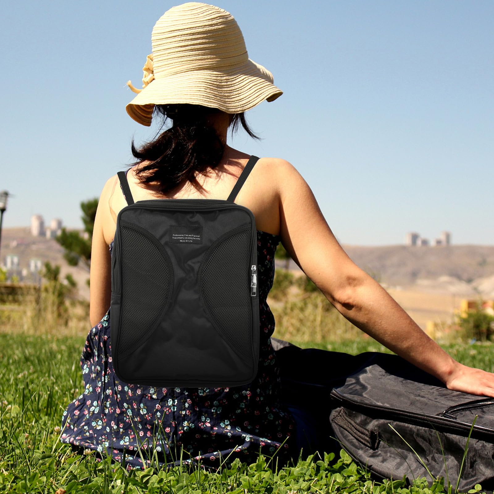Borsa per Spartiti Musicali Nera, Custodia Cerniera e Fibbia | Tessuto Composito Nylon e Spugna, Fodera Antiurto Integrata, per Uscire e Pratica