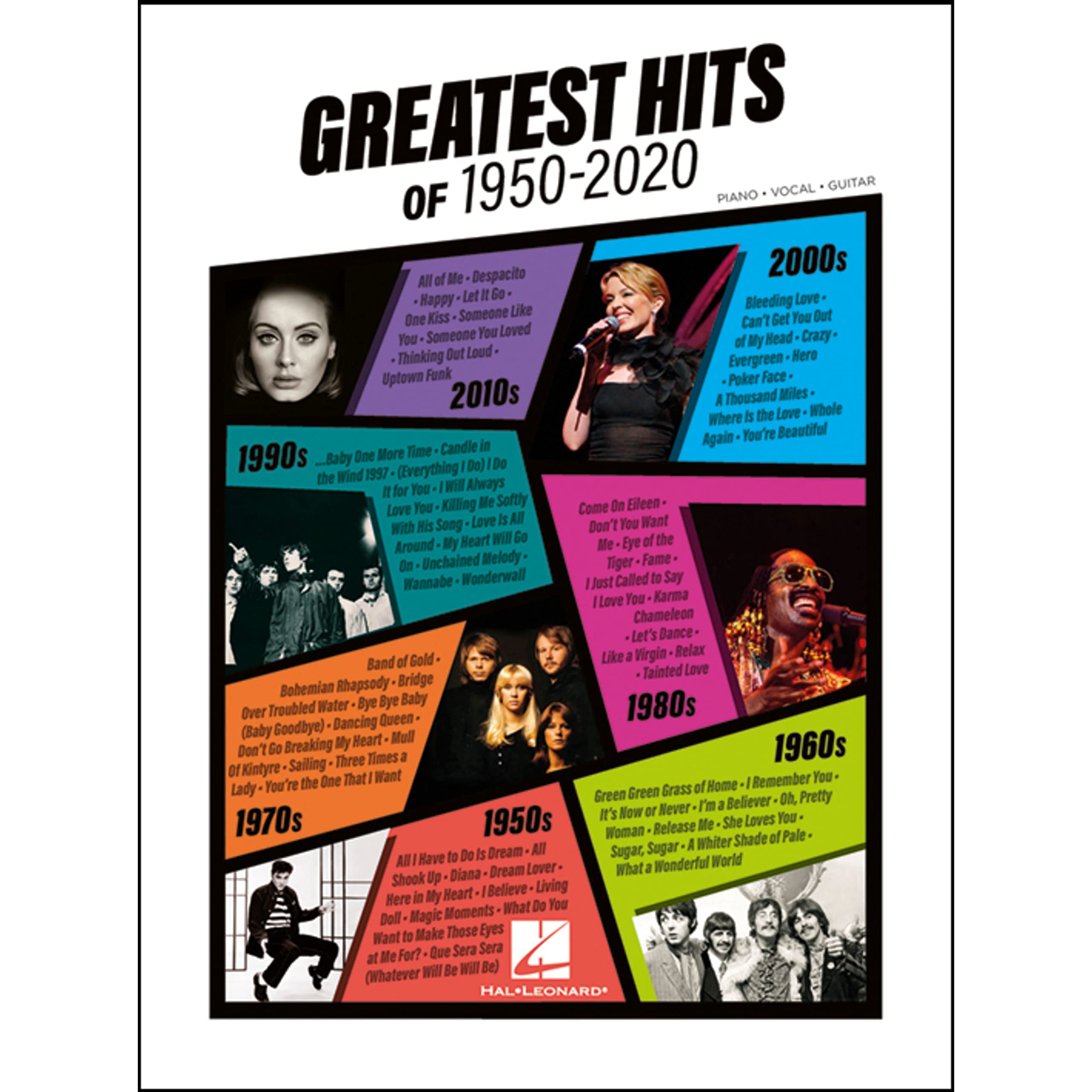 Greatest Hits of 1950-2020. Piano, Vocal and Guitar