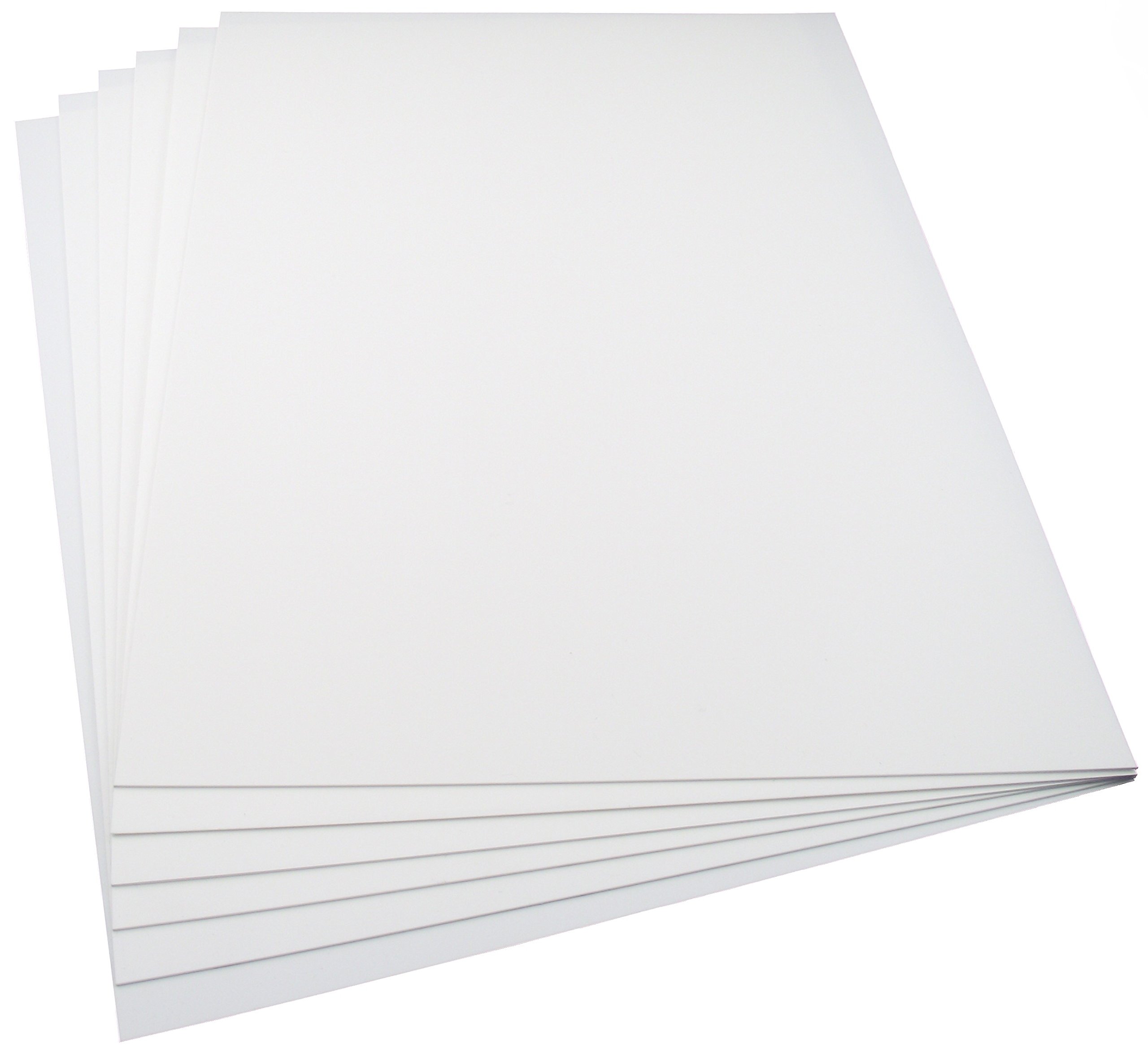 Plasticard 6 Large Sheets of 0.5mm (0.020 inch) Matt White Styrene, Plastic Sheet Size A3+ 325mm x 440mm 20Thou