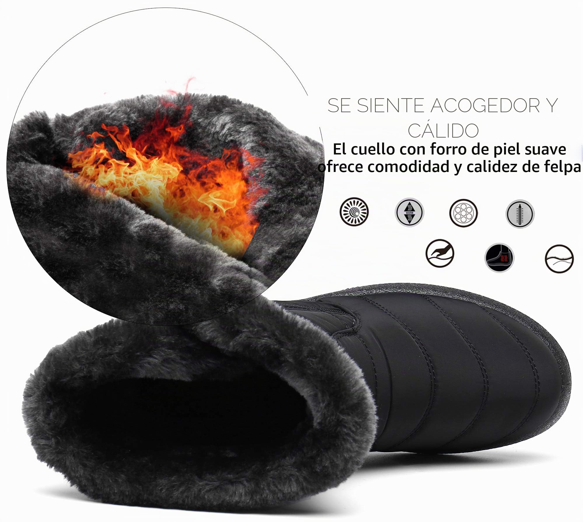 Gaatpot Botas de Invierno para Mujer Forradas con Pelo Antideslizantes