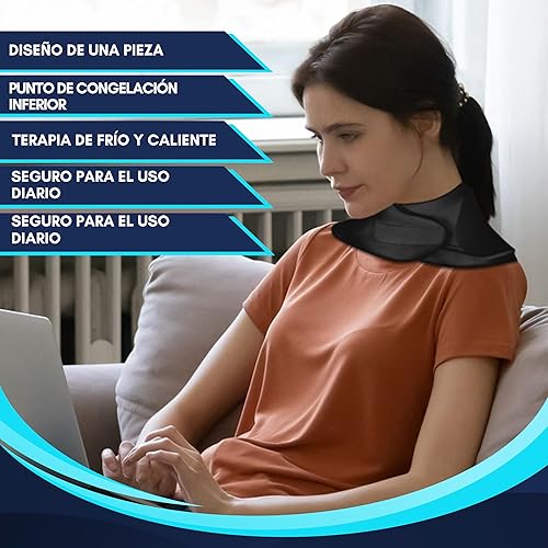 Miniatura 4 de Envoltura térmica para el cuello para aliviar el dolor Almohadilla térmica de cuello para microondas para dolor cervical, terapia de calor y frío