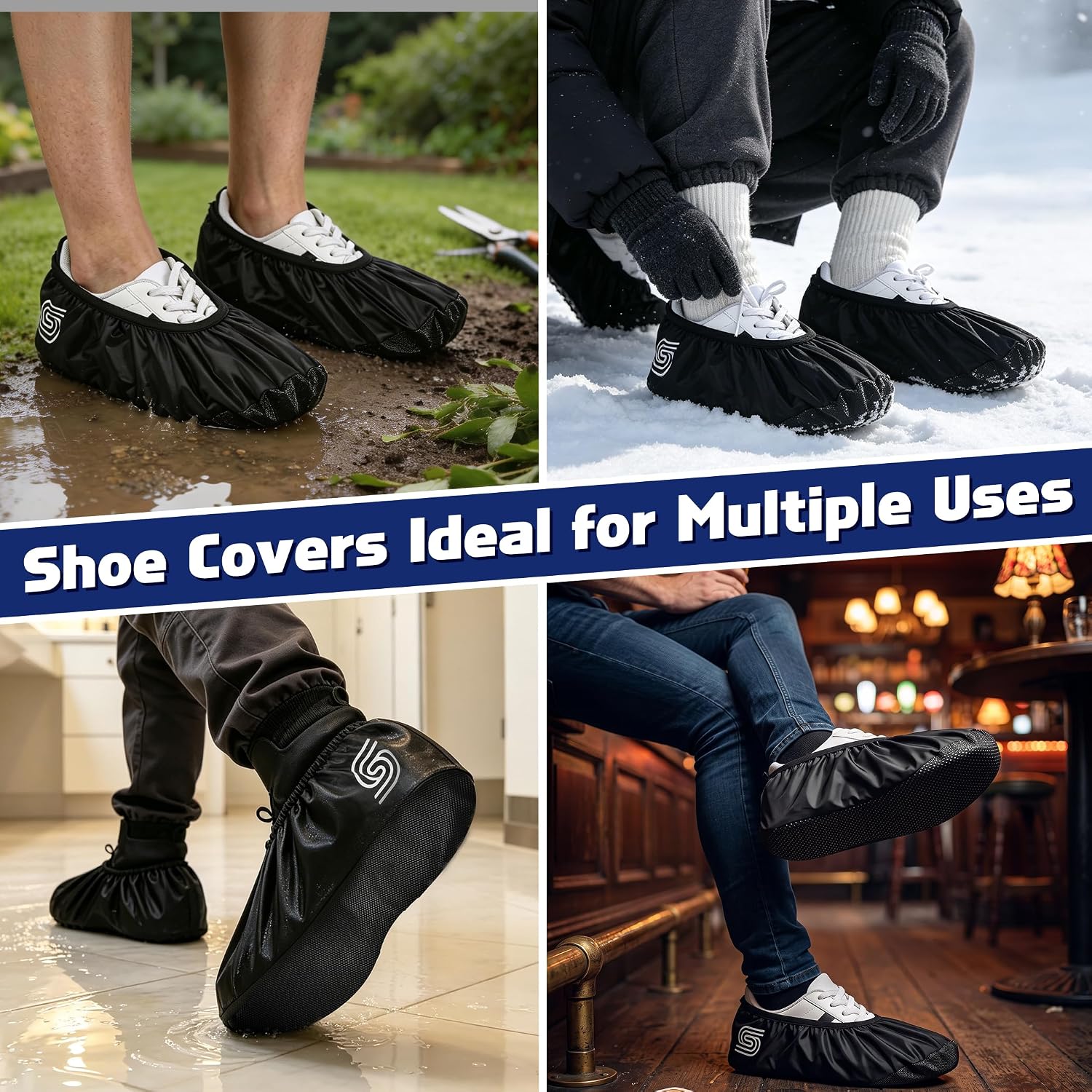 Bowling Shoe Covers Women Men Kids, Waterproof Reusable Non Slip | Bowling Accessories for Men, Booties Shoe Covers, Shoe Sole Protector for Indoors Outdoor Use Bowling Gifts