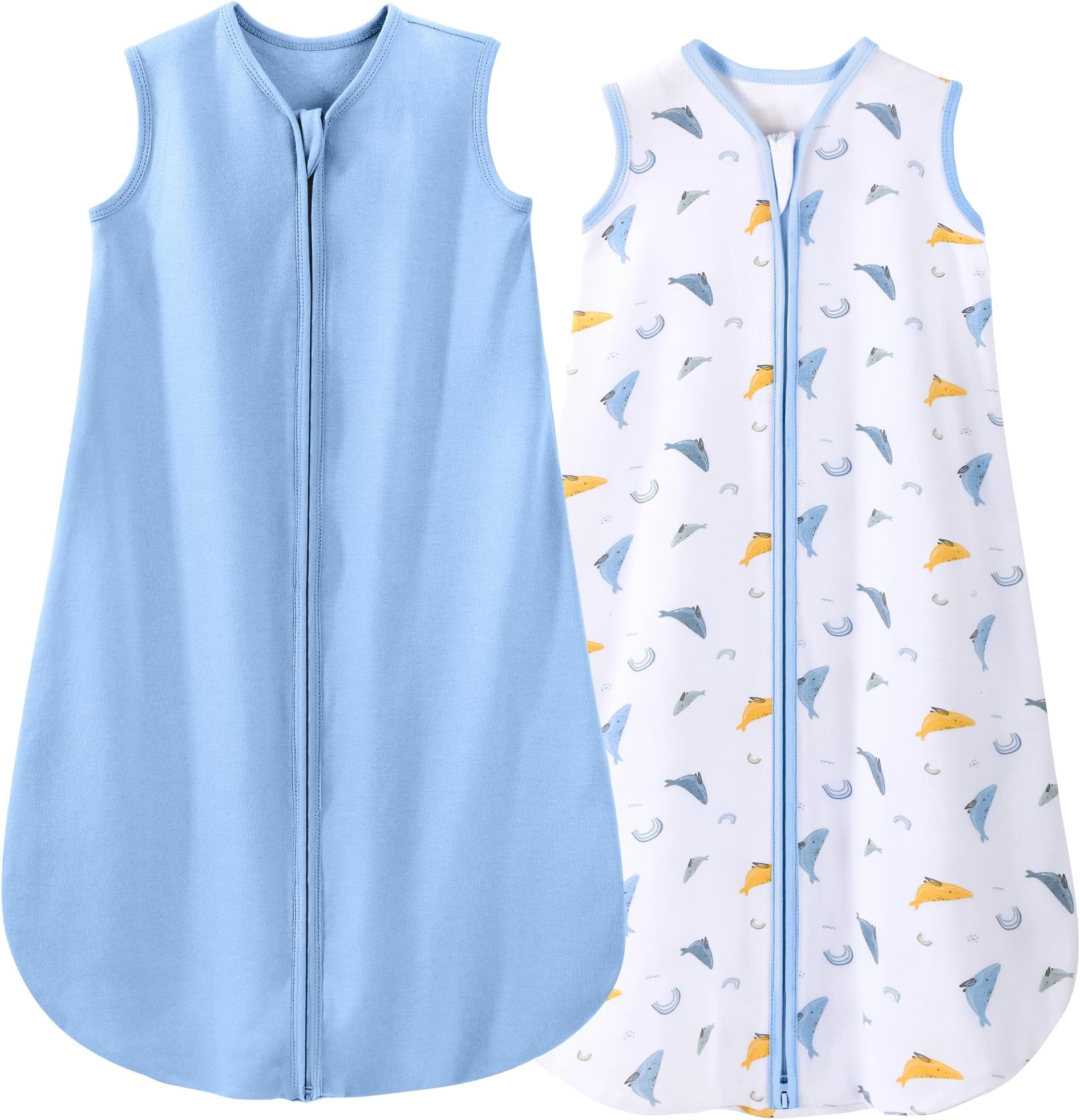 Baby Sleeping Bag 0.5 Tog - 0-6 Months 2 Pack Summer Sleeping Bag Baby 100% Organic Cotton Sleep Sack for Newbron Infant Toddler