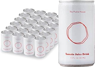 The Pickle House Tomato Juice - Umami Rich Blend of Tomatoes, Pickle Juice & Celery Salt, Ready-to-Serve over Ice or as a Bloody Mary Mix, Vegan & Gluten Free Cocktail Base, x24 5.5 fl oz Cans