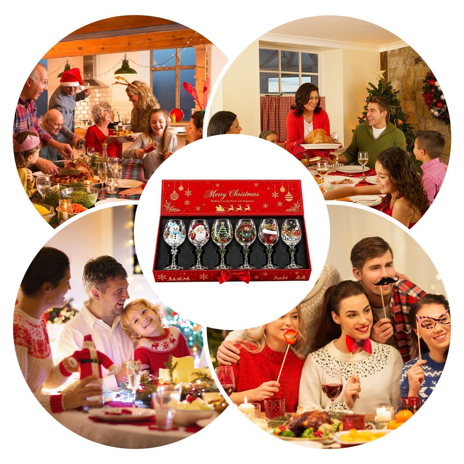 Bicchiere Da Vino | Calice Festivo Colorato Per Le Vacanze Di Natale
