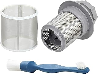 SPARES2GO 3-częściowy mikrosiatkowy filtr odpływowy + szczotka do brudu do zmywarki Bosch 427903 170740