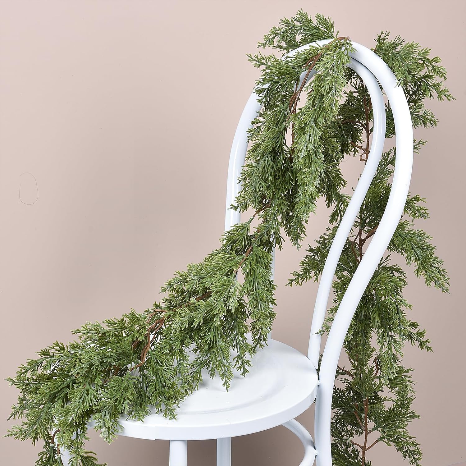 6Ft Christmas Pine Garland, Christmas Greenery Garland Realistic Cedar Artificial Cypress for Holiday Mantel Fireplace Table Centerpiece Decor - Image 4