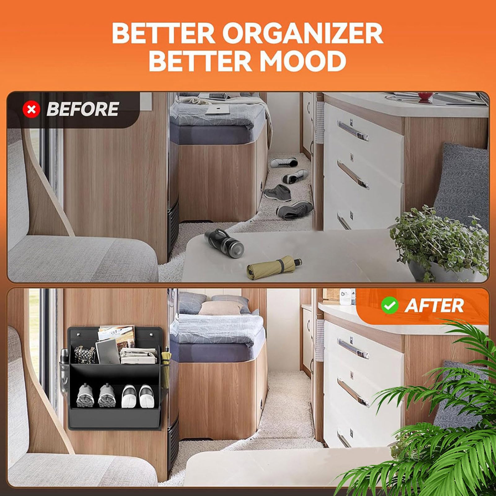 Generisch RV Schuhorganizer | Wandmontiert Schuhorganizer - Klebefreier Organizer Platzsparend Für Waschraum, Badezimmer, Kleiderschrank, Schlafzimmer, Wohnung