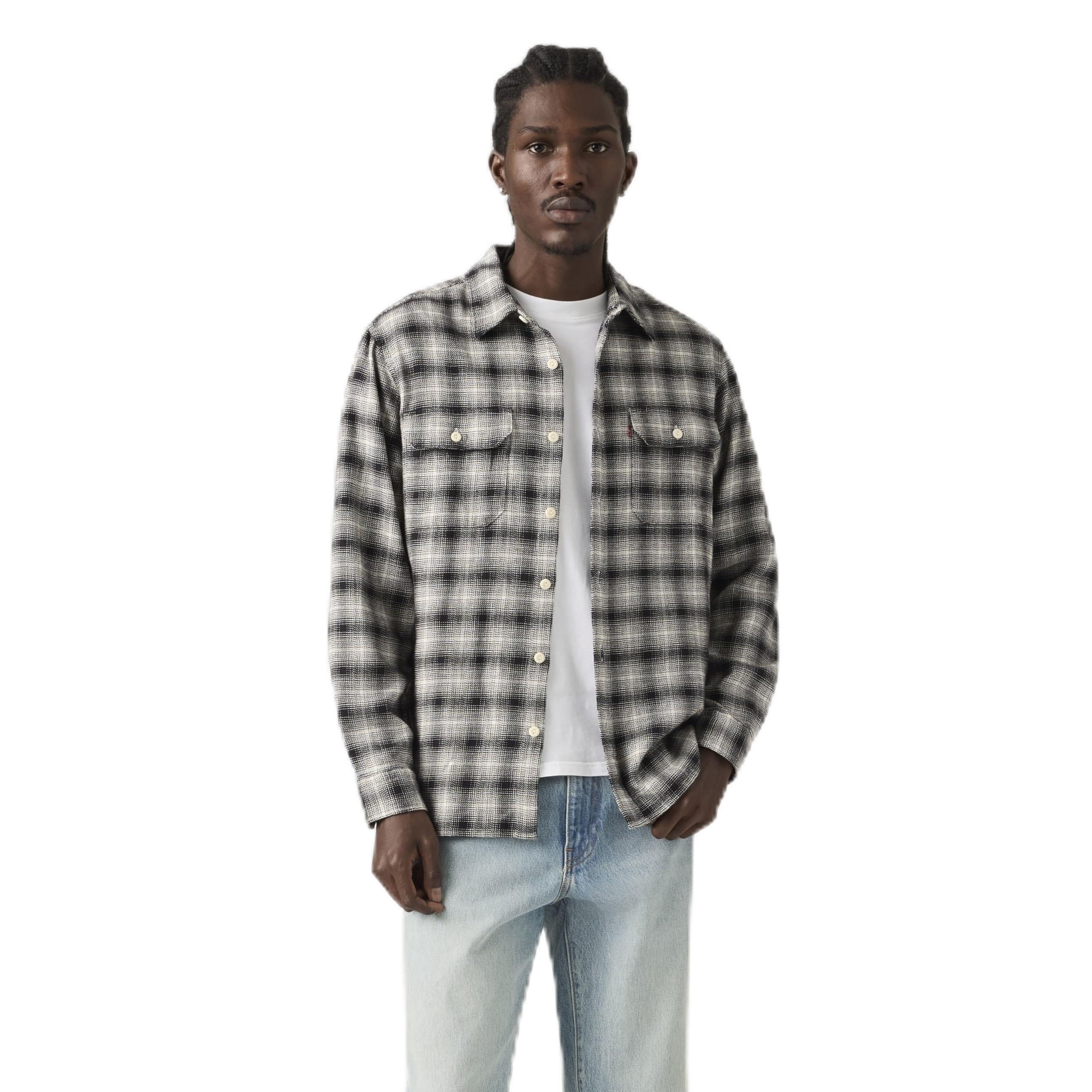 Levi's Jackson Worker Checked Shirt Men's White/Black Medium
