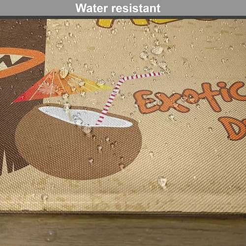 Miniatura 6 de Ambesonne Tiki Bar - Juego de 4 manteles individuales de tela lavable para mesa de comedor, tamaño estándar, color beige y marrón