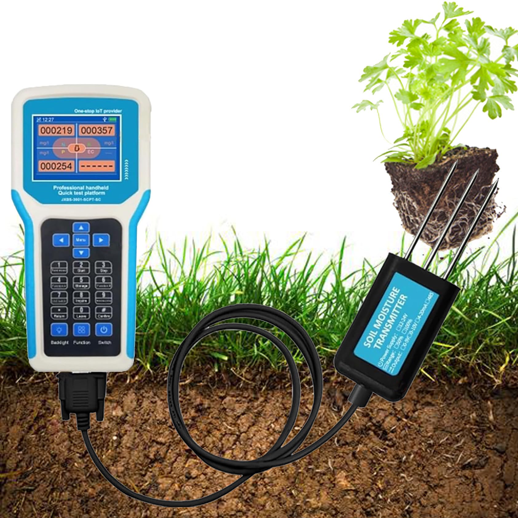 Medidor De Ph 7 En 1 con Humedad, Temperatura, Conductividad, Nitrógeno, Fósforo Y Ph para Jardinería, Césped, Agricultura Y Plantas De Interior Y Exterior.