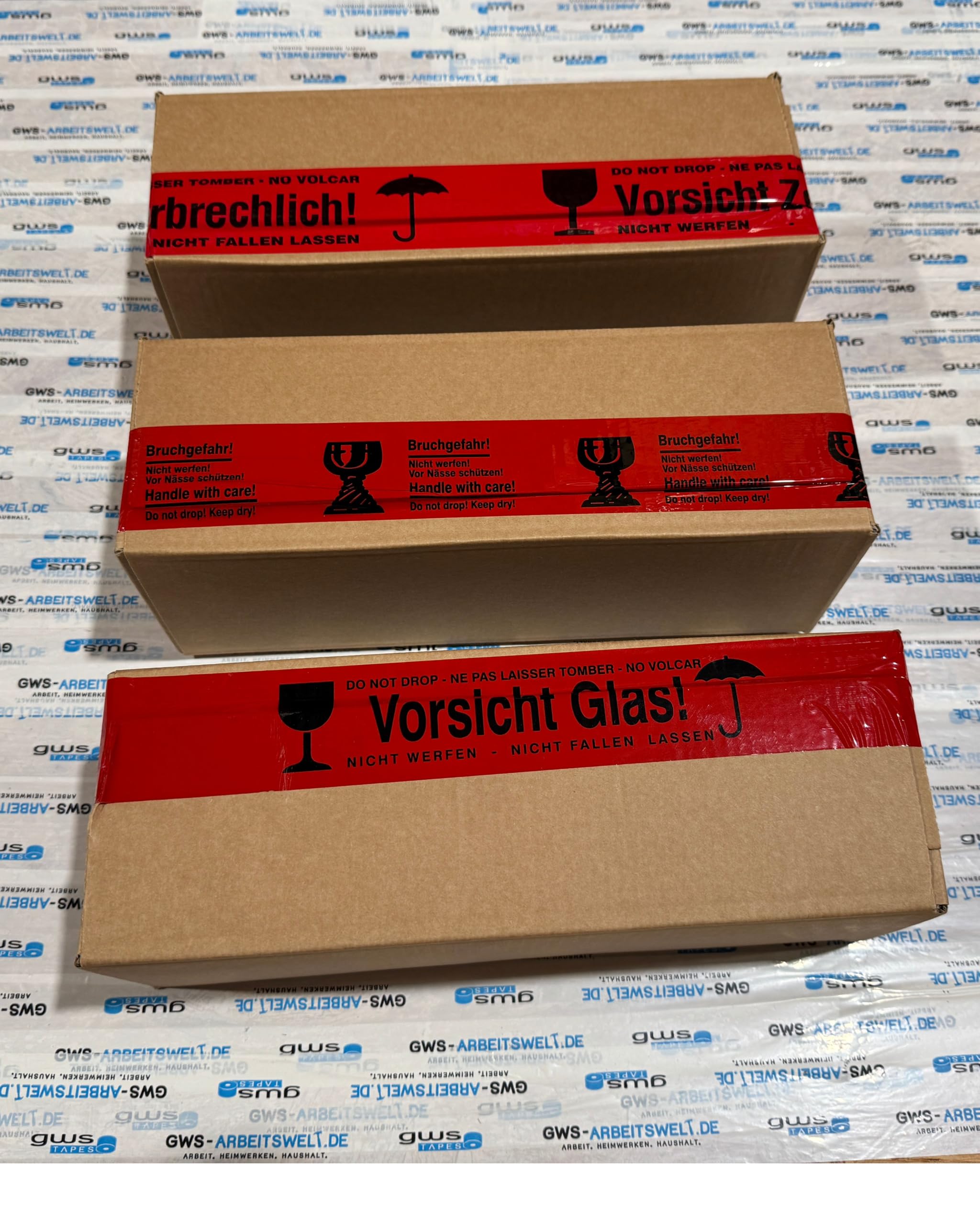gws Cinta de embalaje de calidad profesional, color rojo, 50 mm x 66 m (36 rollos)