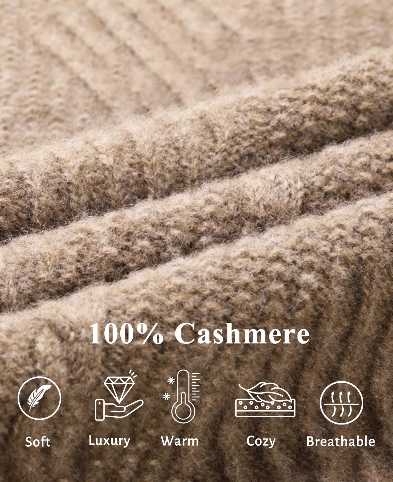 HNVAVQ Maglione 100% Cashmere Uomo Girocollo Pullover Invernale