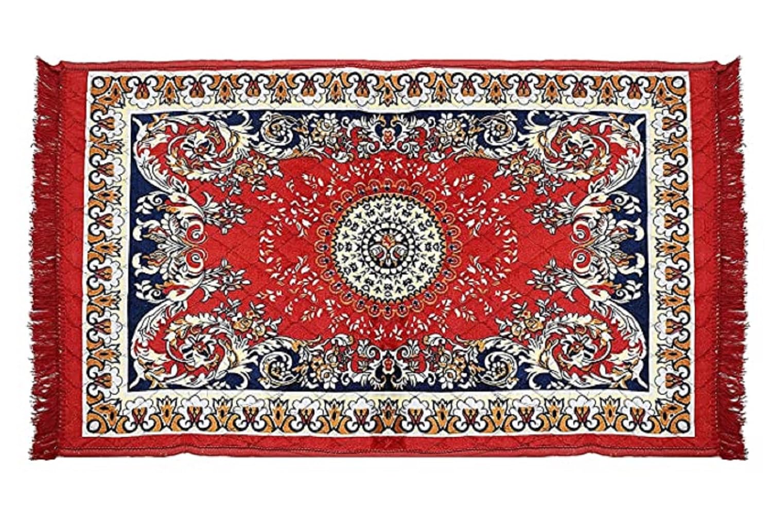 Velvet Pooja Aasan Floor Mat for Prayer & Meditation Sitting Multipurpose Mat (Color-RED, Size-30x48 Inches)-image-30