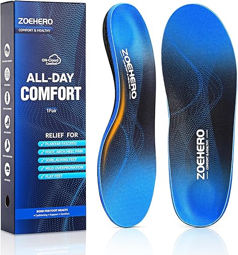 Miniatura 1 de Plantillas para fascitis plantar para hombres y mujeres, insertos ortopédicos resistentes con soporte de arco para alivio de la fascitis plantar,