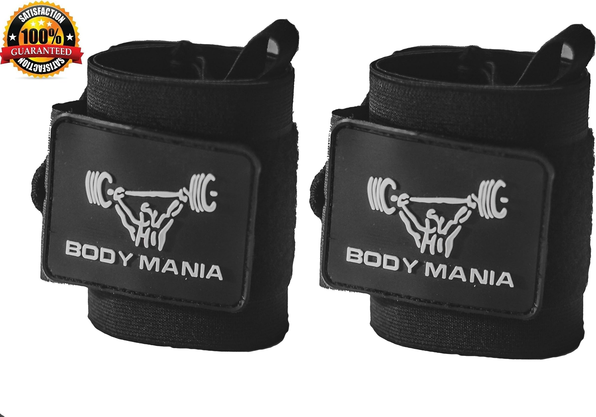 BODY MANIA Wrist Wraps (18", Professional Quality) Powerlifting, Bodybuilding, Weight Lifting Wrist Supports for Weight Training.