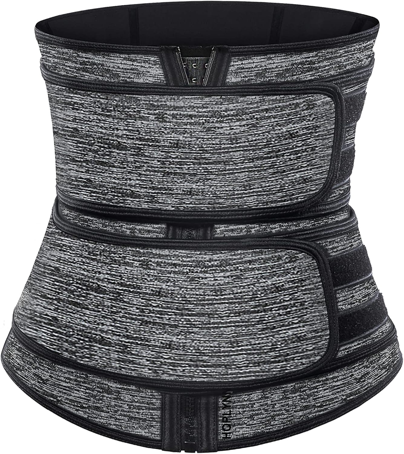 HOPLYNN Sweat Waist Trainer Corset Trimmer Two Belts for Women, Neoprene Workout Plus Size Sauna Waist Cincher Shaper Zipper : Sports & Outdoors