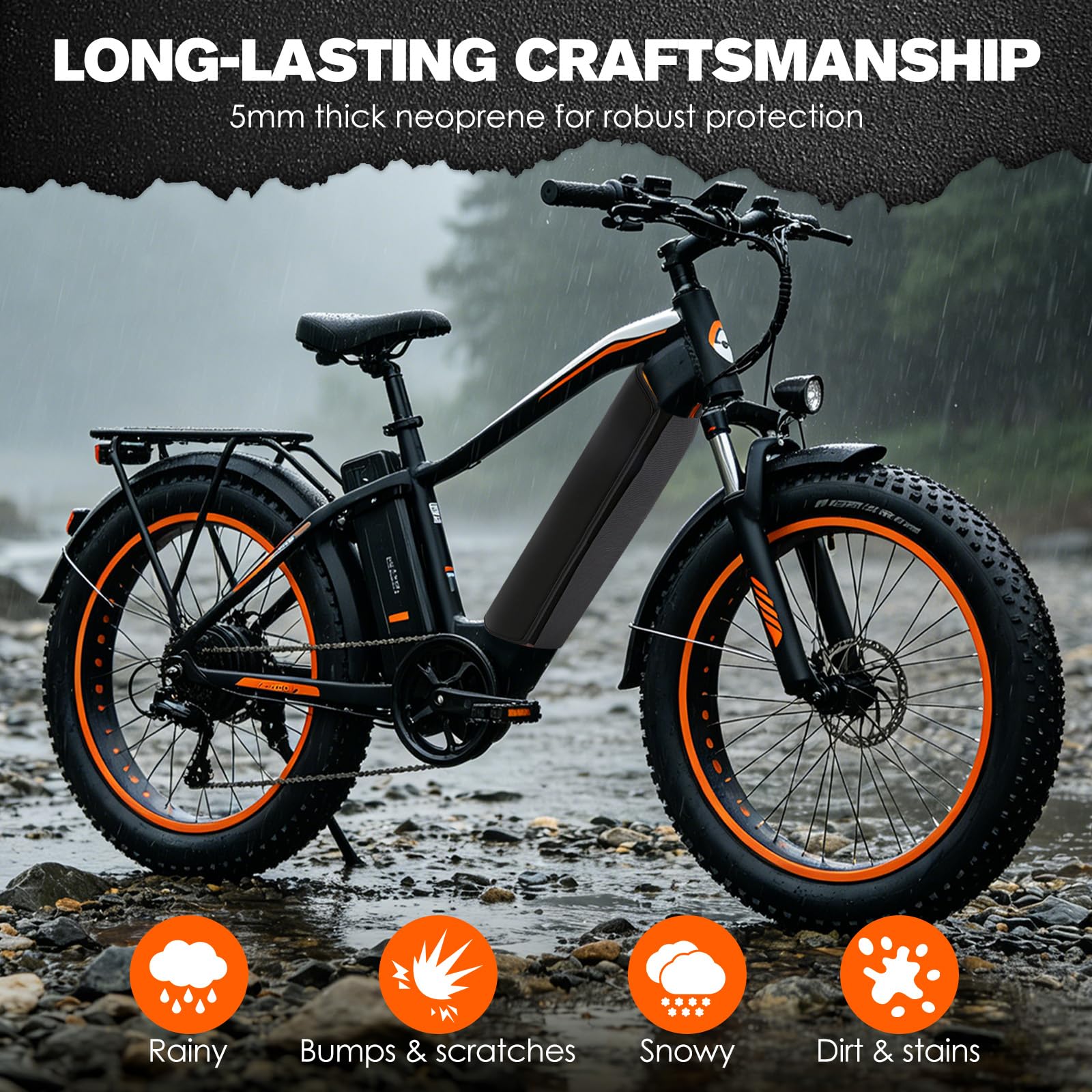 Custodia Protettiva per E-Bike, Copertura Batteria Bici Elettrica, Protezione Manubrio, Polvere e Sporco Ecc., Applicazione Universale, Copri Bicicletta da Esterno per Transport su Porte-Vélos