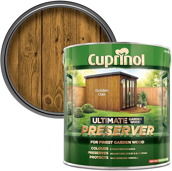 Cuprinol CUPGWPREGO4L 4L Ultimate Garden Wood Preserver Golden Oak