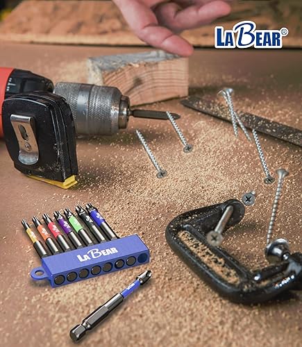 Miniatura 7 de LaBear Juego de 8 brocas de torsión de potencia de 2.95 pulgadas de largo T10 - T40 Star & Phillips PH2, magnético, vástago hexagonal de 14 pulgadas