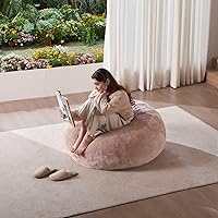 Vista 2 de Puf de 3 pies, puf con relleno, espuma viscoelástica altamente resistente, puf redondo de felpa, mueble para sala moderna, silla de lectura de ocio