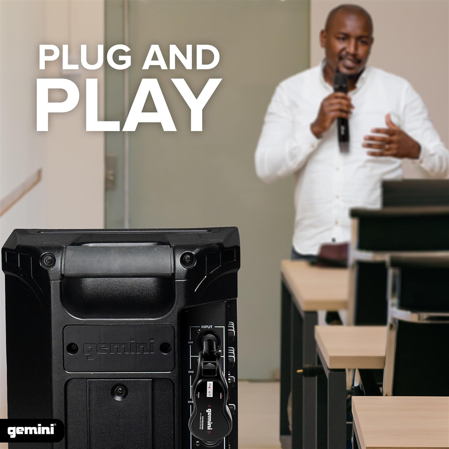 Gemini Wireless Microphone System UHF Handheld Rechargeable Cordless Mic with Receiver for Karaoke Singing DJ Performance PA Speaker Mixer 50M Range Plug Play (GMU-M100) - Image 3